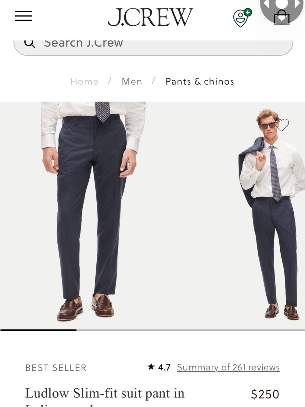 NWT! J Crew Ludlow wool blue dress trousers